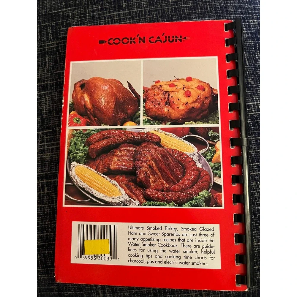 Vtg Cookbook Cookin Cajun Water Smoker Cookbook Recipes Grill 1984‎ Spiral Bound